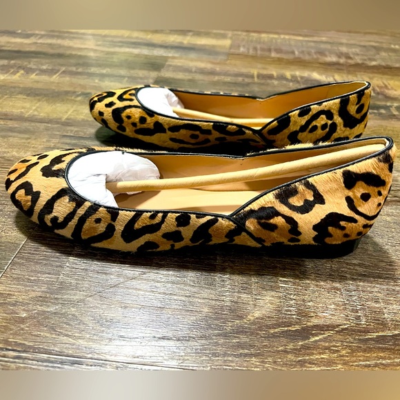 Polo Ralph Lauren Leopard Print Haircalf Flats - US Size 6B - Picture 1 of 14